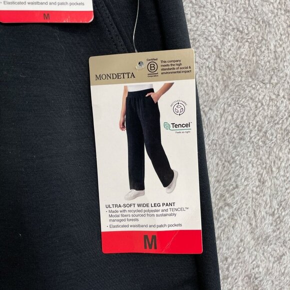 NEW Mondetta Women's M Ultra-Soft Wide Leg Pants Black Polyester - Picture 6 of 9